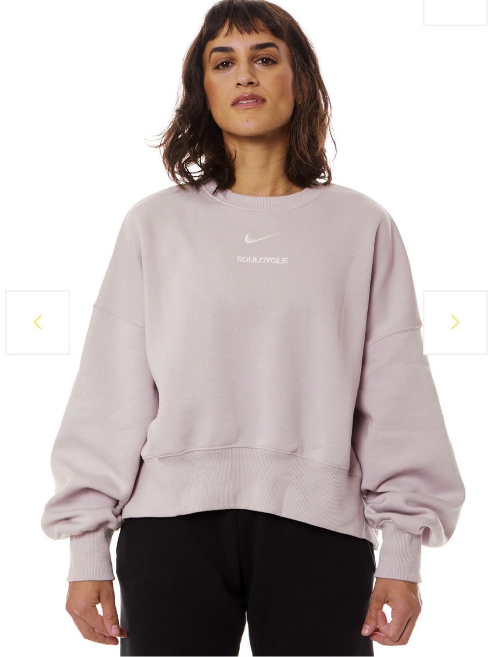 Nike x SoulCycle Women’s Oversized Crewneck Cropped Sweatshirt - Platinum Violet
